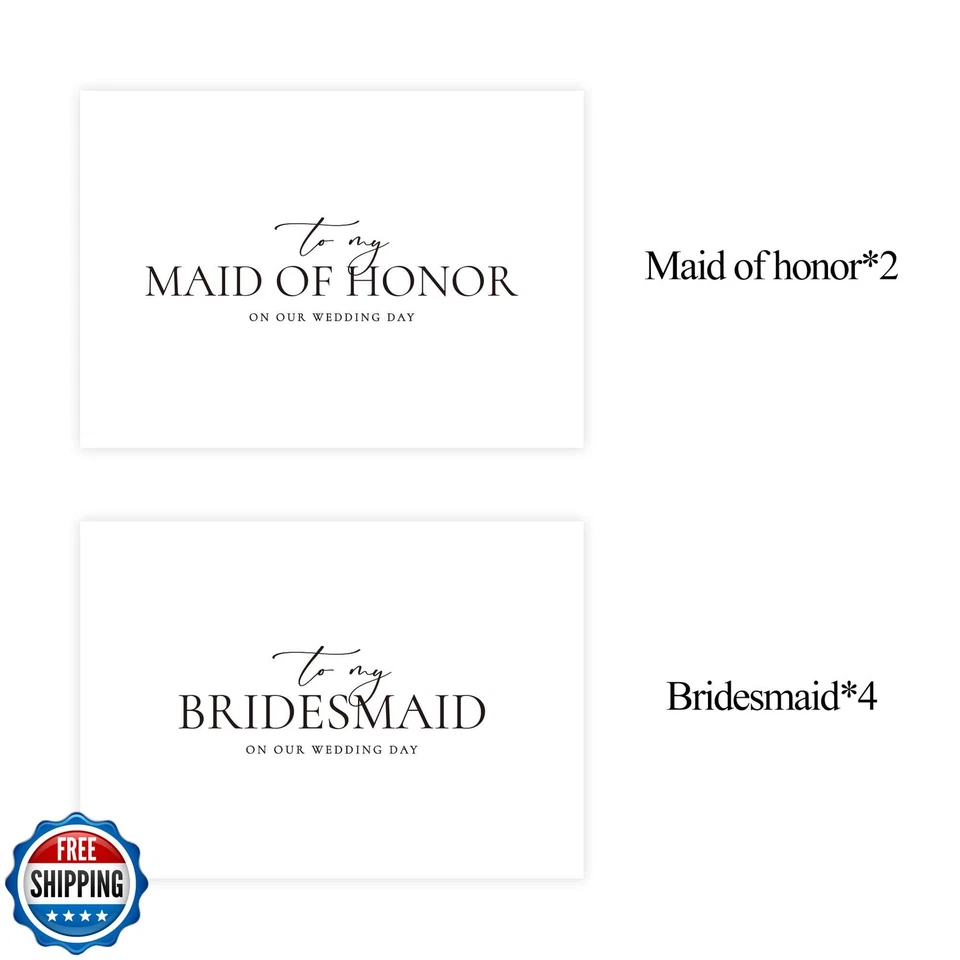 Tarjeta del día de mi boda LADYandHOME To My Bridesmaid On My Wedding, tarjeta de agradecimiento de dama de honor Foto 3 de 4
