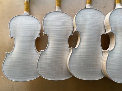 1pcs Unfinished Violin 4/4 Ful Size Flame Maple Back Spruce Top Violin Handmade