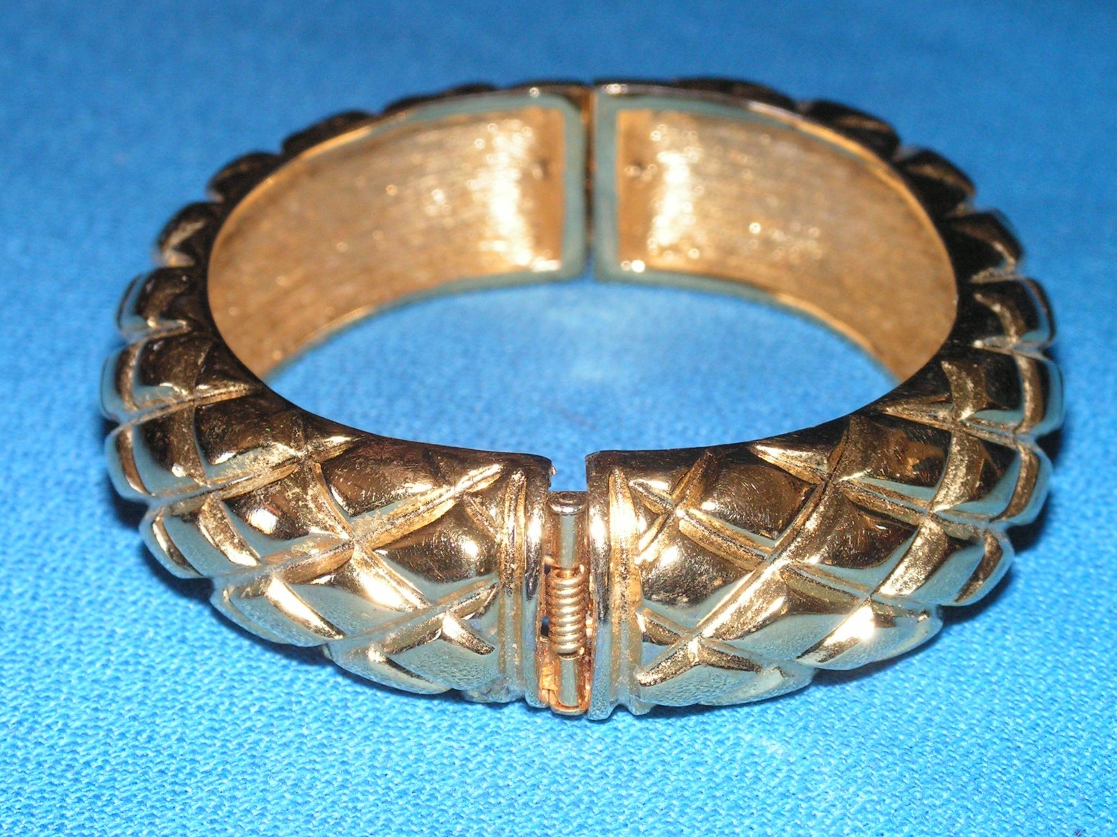 St. John X Pattern Gold Tone Metal Bracelet- Spri… - image 5