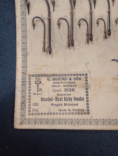 Antique O. Mustad & Son Fish Hook Salesman Sample Cards OSLO Norway Set of 5 - Picture 14 of 15