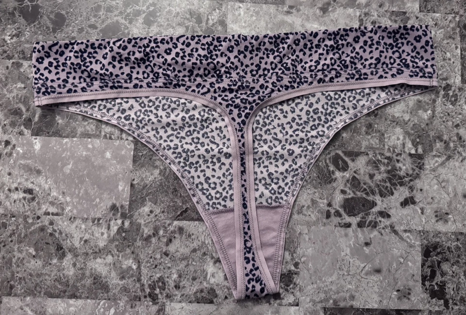 NWT WARNERS CLOUD XXL LAVENDER LEOPARD CHEETAH SMOOTH NO SHOW THONG PANTIES - Image 3 of 3