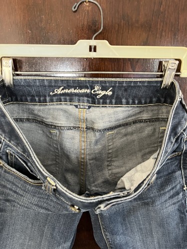 Pantalones de mezclilla para mujer American Eagle elásticos Artist Bootcut azul desgastado talla 8 - Imagen 7 de 10