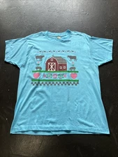 Vtg 90s Single Stitch Screen Stars Farm Barn Animals Grandma Graphic Shirt XL