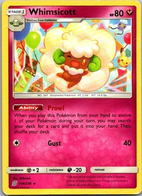 Whimsicott Rare SM - Unified Minds 144/236 HP