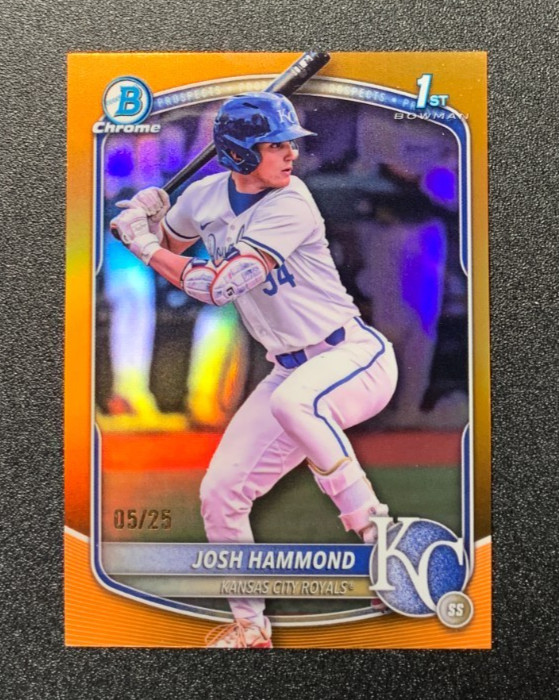 2025 Bowman Draft BDC-185 Josh Hammond 1st Chrome Orange Refractor /25