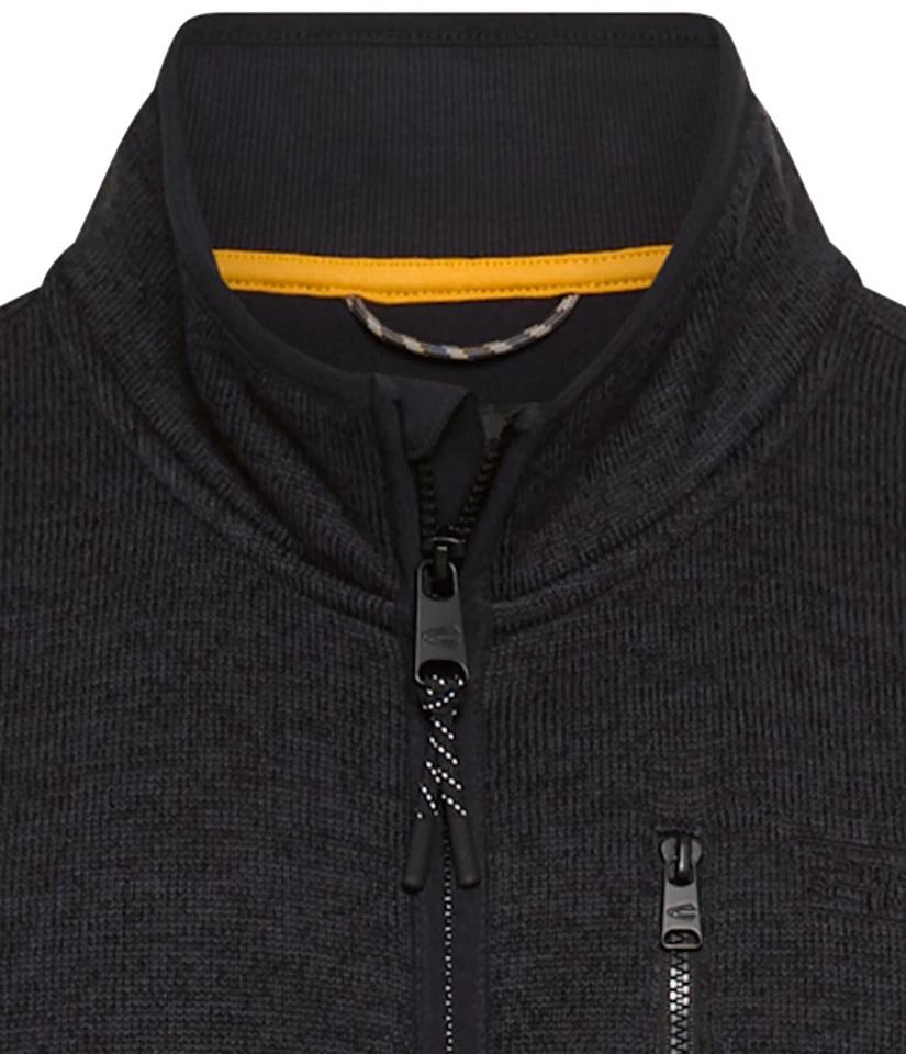 Camel Active Strickjacke Regular Fit Stehkragen Reissverschluss dunkelblau - Bild 3 von 3