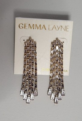 Gemma Layne Cubic Zirconia Dangle Earrings for Pierced Ears, Post Back
