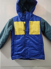 Hanna Andersson Jacket Kids 6/7 Blue Snow Outdoor Zip Hoodie Parka Colorblock