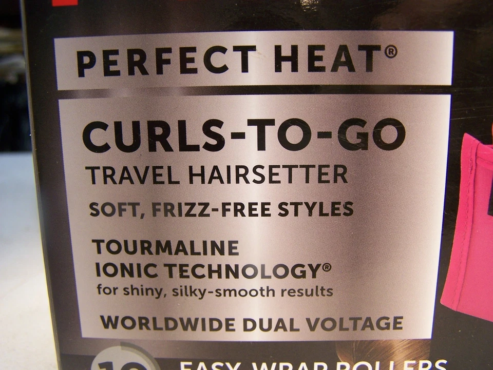 Rodillos calientes de viaje Revlon Perfect Heat Curls to Go con bolsa de almacenamiento, clips nuevos Foto 2 de 3