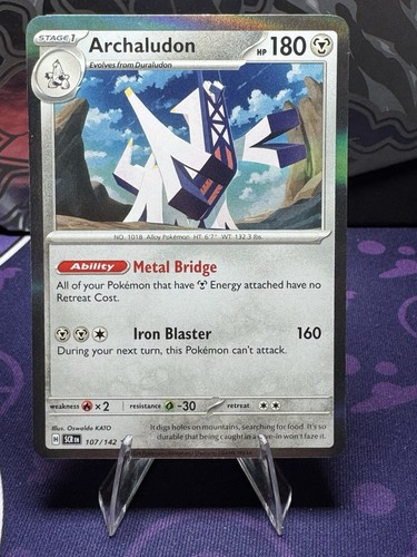 Archaludon 107/142 Holo Pokemon TCG Stellar Crown SCR Near Mint