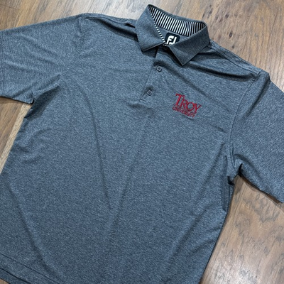 #ad Troy Trojans Polo Shirt Mens L Gray FootJoy Performance Stretch Golfing College $26.95