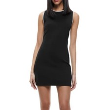 ALICE + OLIVIA WOMENS 8 EDRIS SLEEVELESS MINI DRESS BLACK COCKTAIL PARTY NEW