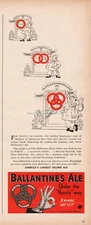 1939 Ballantine Ale Newark NJ Boris Artzybasheff Illustrated Christmas Wreath Ad