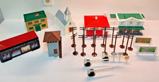VTG 1950s-60 Plasticville O/S Buildings Layout Accessories. Some Missing Parts