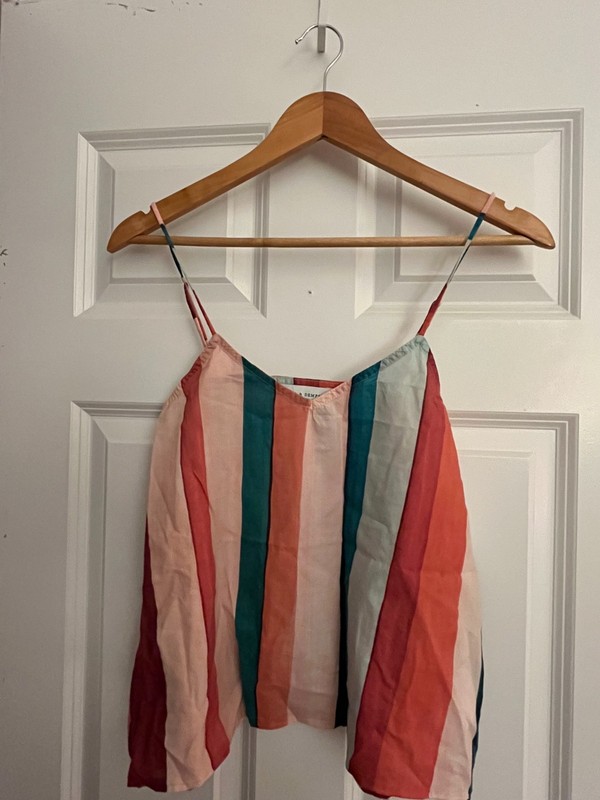 Desmond & Dempsey Camisole Top, Size Small, Pink & Blue, Pre-loved, Gently Used