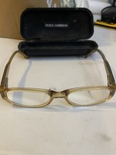 Authentic D&G Dolce & Gabanna 135 Vintage Eyeglasses Translucent Amber Women