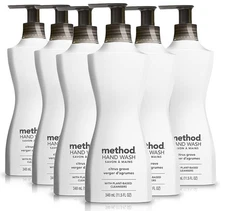 6 Method Gel Hand Wash Citrus Grove Plant Based Cleansers 11.5 fl oz (Pack of 6)