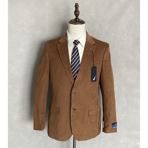Nautica Men's 42 Regular Corduroy Sport Coat Modern Fit Camel Brown NEW - 第 1/9 張圖片