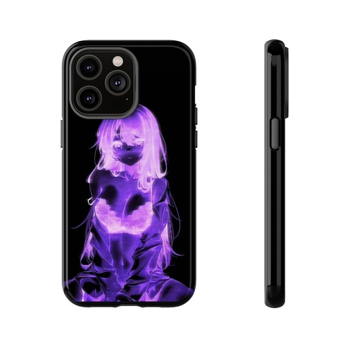 Anime Tough Case for iPhones, Galaxy and Pixel Glowing Neon Waifu Girl Manga - Picture 68 of 197