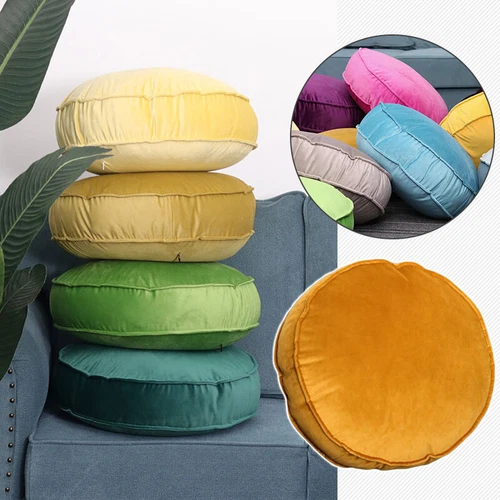 Soft Solid Velvet Pillow Case or Round Car Cushion Cover Sofa Living Room NEW - Bild 1 von 34