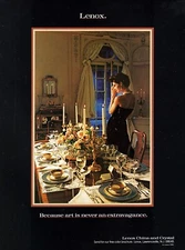 1986 Lenox China "Art Is Never An Extravagance" Original Color Print Ad