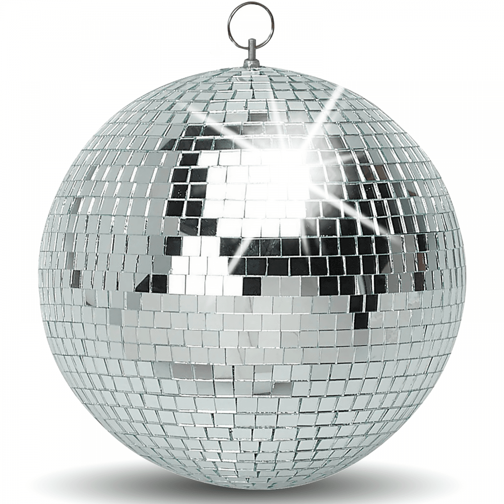 UKDJ Lightweight Silver Mirror Dance Disco Party DJ Ball 250mm 10"" Mirrorball