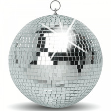 UKDJ Lightweight Silver Mirror Dance Disco Party DJ Ball 250mm 10" Mirrorball