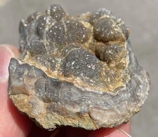 50g Botryoidal Blue Agate Geode Druzy Quartz Tube Agate Estate Find A+