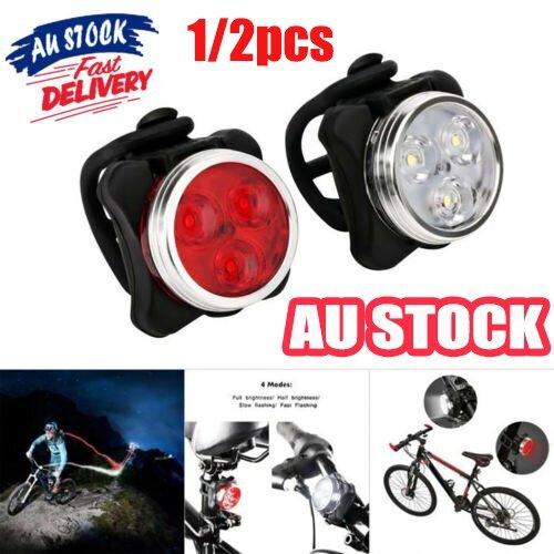 USB Rechargeable Bicycle Bike Lights IPX4 Waterproof Front Rear