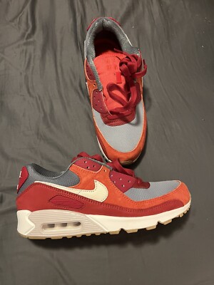 即発★日本未発売モデル★NIKE★AIR MAX 90 PREM★DH4621 600 Nike Air Max 90 PRM Gym Red Grey DH4621-600 Men's Size 9.5
