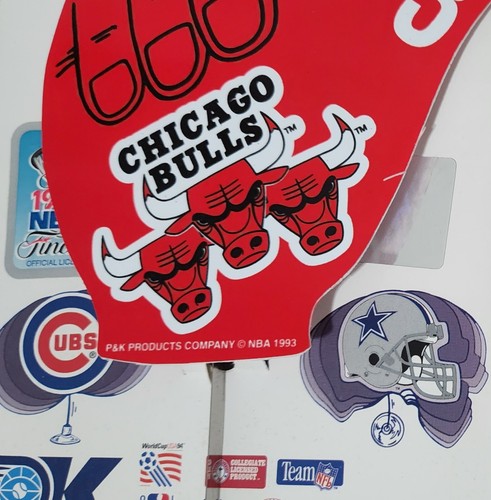 1993 NBA Finals Chicago Bulls Number 3 Logo CAR WINDOW #3 FINGER HAND FAN WAVES - Picture 3 of 7