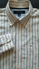 TOMMY HILFIGER Men Premium Classic Fit Cotton Long Sleeve Dress Shirt - Small