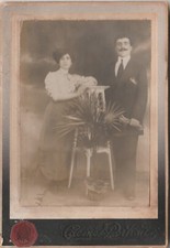 OTTOMAN PERIOD TURKEY CABIN PHOTOGRAPH - MAN AND WIFE