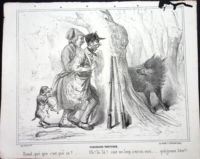 Lithograph La Fashion February 1840. Hunters Parisianne Imp D'Aubert