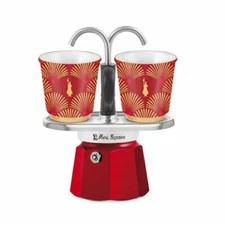 Bialetti Mini Express Red Deco Glamour 2 Cup Moka Pot Aluminium Coffee Maker