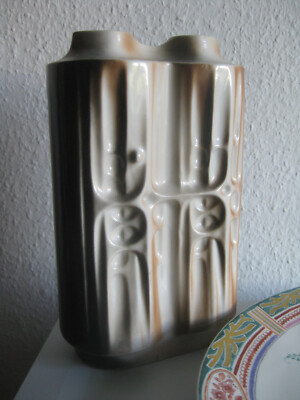 alt Vintage Brutalist Design Porzellan Chimney Vase Rumänien Alba Julia 60er 60s