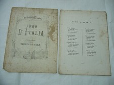 SPARTITO MUSICALE VINCENZO MELA INNO D'ITALIA SOLDATO INDIPENDENZA ITALIANA