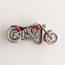 Vintage Red 3D Heavy Metal Motorcycle Belt Buckle Gurtelschnalle