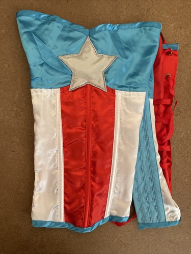 NEW! Marvel American Dream Corset Cosplay Halloween Costume One Size Fits Most - Picture 6 of 12