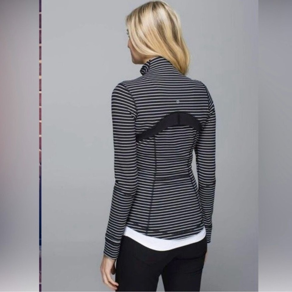 EUC Lululemon Define Jacket Parallel Stripe Black/White/Black Sz 6 eBay