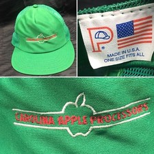 Vintage Green Carolina Apple Processors Mesh Snapback Trucker Hat Cap USA