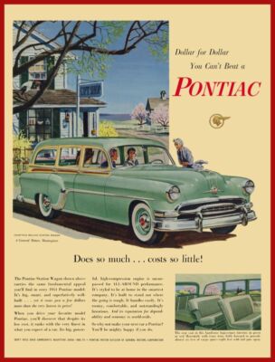 1954 Pontiac Station Wagon New Metal Sign: Chieftain Deluxe Model Featured