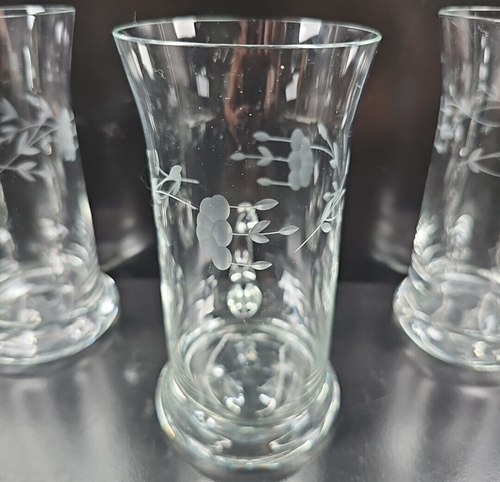 (8) Princess House Heritage Irish Mugs Set Crystal Clear Floral Etch Cut Cup Lot - Picture 19 of 22