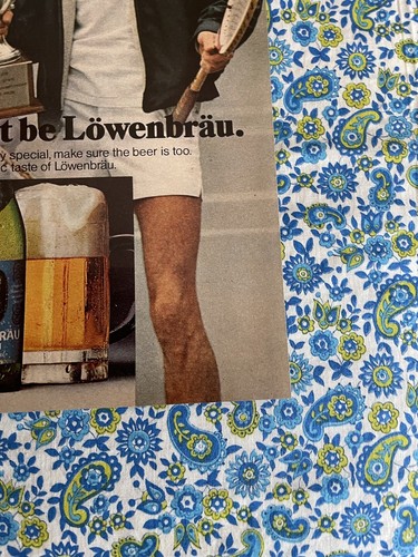 Vintage 1976 Lowenbrau Beer Print Ad Tennis Players Trophy - Picture 2 of 7