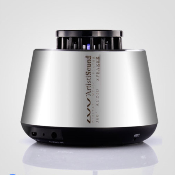 Enceinte Bluetooth Mini Space argent métallique pour smartphone et tablette