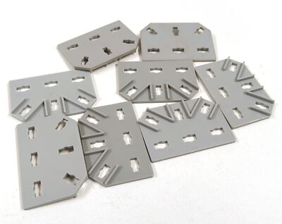 Vintage Fischertechnik 35797 Dual Connector Plate   Gray   8pcs   1971