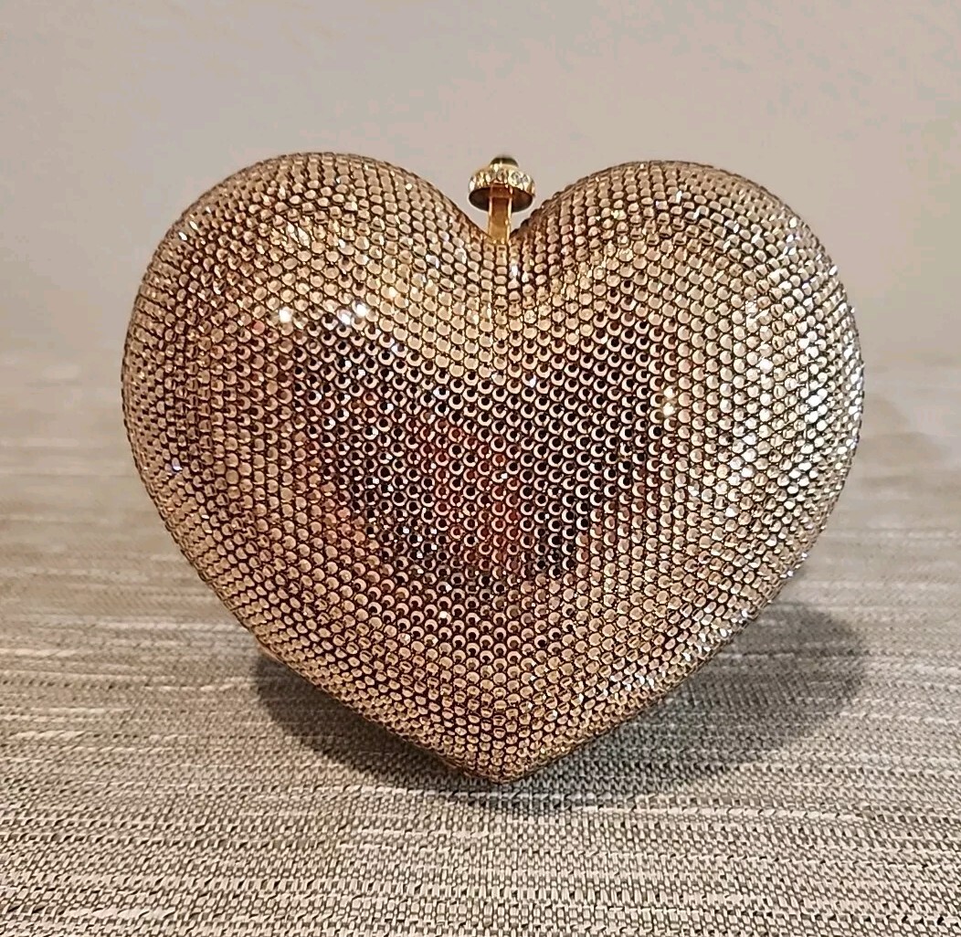 Katherine Baumann Beverly Hills Gold CRYSTAL HEART Handbag Limited