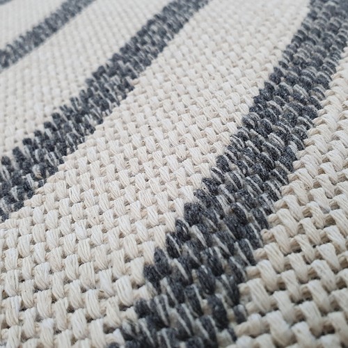 Cream Geometric Rug 100% Cotton Large Small Modern Striped Woven Washable Mat - Picture 30 of 41