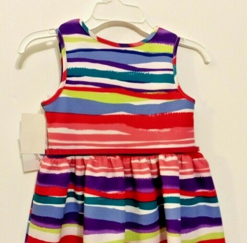 Neu mit Etikett Mädchen Kleid Größe 5 besondere Anlässe von Marmelatta gestreift Gürtel ärmellos - Bild 3 von 5