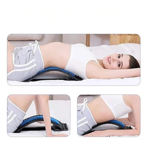 Massager Back Stretcher Fitness Lumbar Waist Spine Pain Relief Support Pickup - Picture 3 of 9
